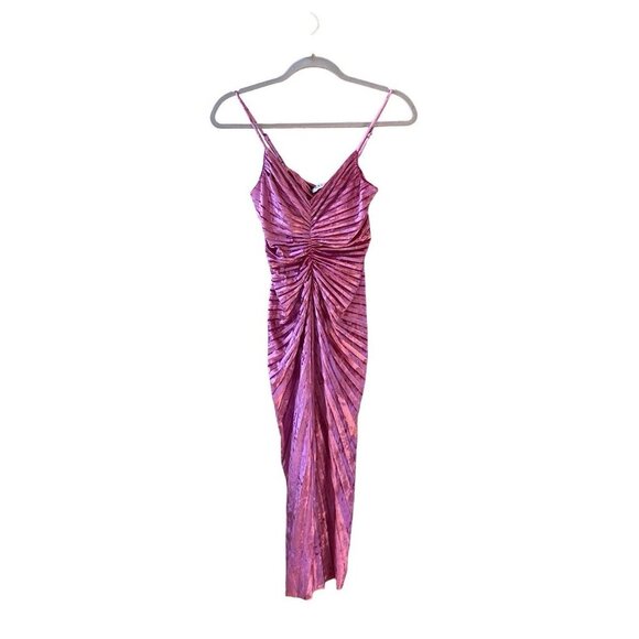 NWT Delfi Collective Marilyn Dress in Magenta Dark Pink Velvet Size Small - Picture 7 of 14
